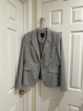 Classic Gray Women’s Blazer and Skirt/Pants- Lightweight Two-Button Suit Jacket